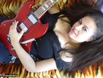 Denise Davies. Electric Guitar Striptease Free Pic 10