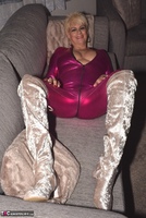 . Pink Jump Suit & Silver Thigh Boots Free Pic 20