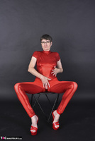 Hot Milf. Red Wetlook Suit Free Pic 3