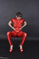 Hot Milf. Red Wetlook Suit Free Pic 5