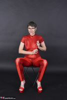 Hot Milf. Red Wetlook Suit Free Pic 6
