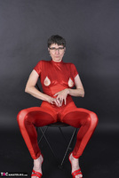 Hot Milf. Red Wetlook Suit Free Pic 11