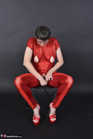 Hot Milf. Red Wetlook Suit Free Pic 12