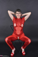 Hot Milf. Red Wetlook Suit Free Pic 20