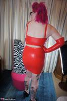 Mollie Foxxx. Red Rubber Dress Free Pic 3