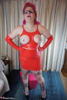 Mollie Foxxx. Red Rubber Dress Free Pic 7