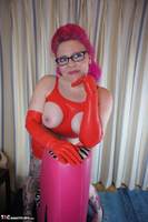 Mollie Foxxx. Red Rubber Dress Free Pic 19
