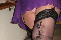 I think the camera man enjoyed getting a close up of my stockings and lingerie on the stairs.  Would love to hear what y